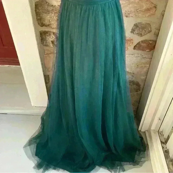 Revelry Cora Tulle v Neck Maxi Dress Classic Emerald 336 Womens 8 - Picture 6 of 16